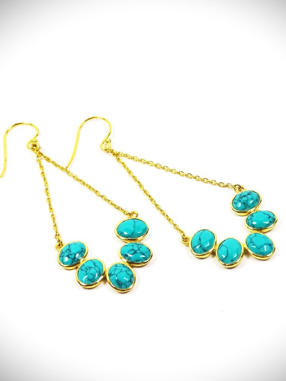 ARGENTO VIVO Sterling Silver Gold Plated Turquoise Howlite Dangle Earrings
